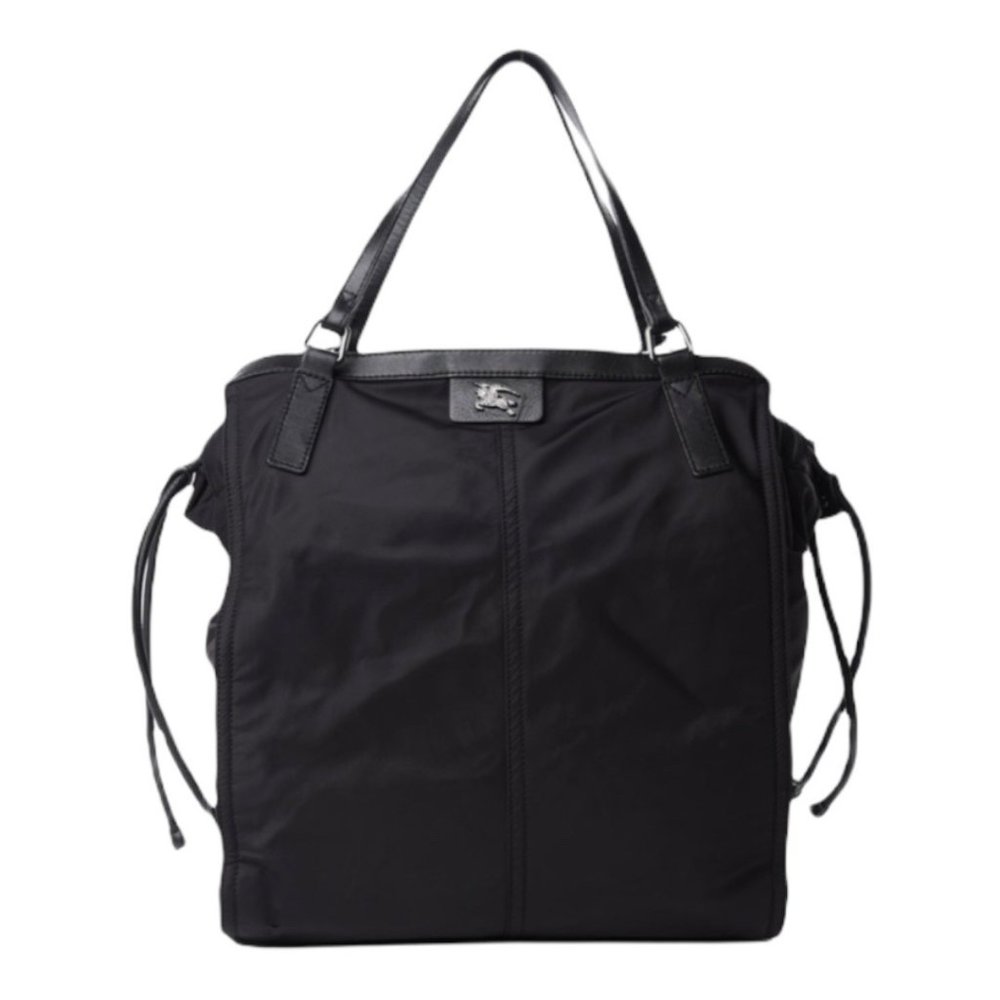 Burberry Black Nylon Packable Buckleigh Tote w/Nova Check Lining
